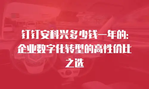 钉钉安科兴多少钱一年的：企业数字化转型的高性价比之选