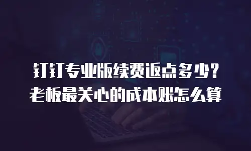 钉钉专业版续费返点多少？老板最关心的成本账怎么算