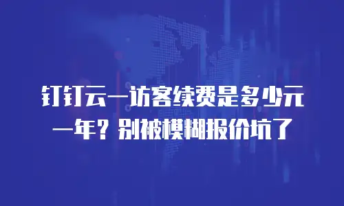 钉钉云一访客续费是多少元一年？别被模糊报价坑了