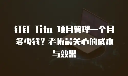钉钉 Tita 项目管理一个月多少钱？老板最关心的成本与效果