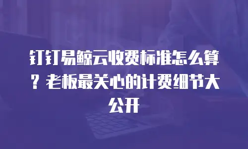 钉钉易鲸云收费标准怎么算？老板最关心的计费细节大公开