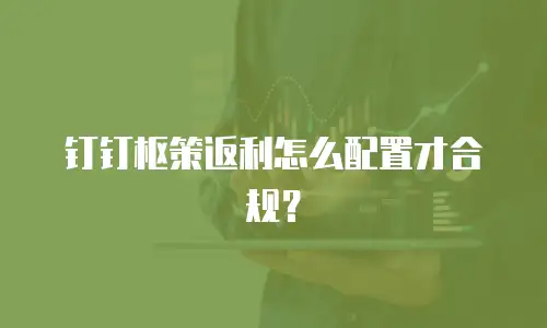 钉钉枢策返利怎么配置才合规？