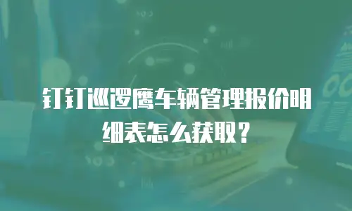钉钉巡逻鹰车辆管理报价明细表怎么获取？