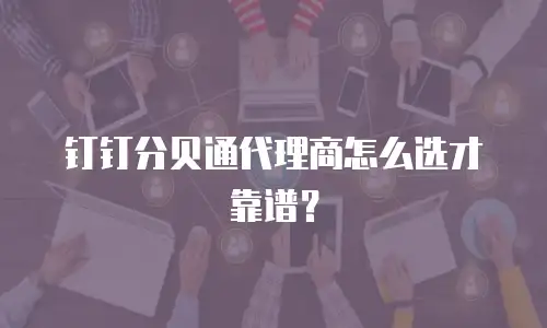 钉钉分贝通代理商怎么选才靠谱？