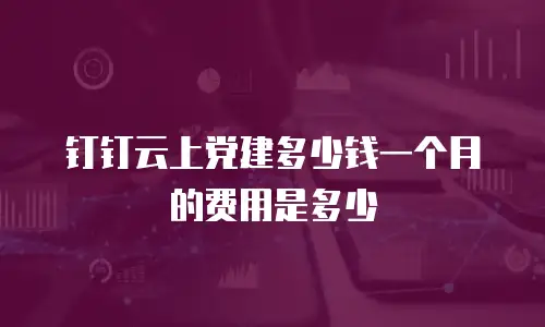 钉钉云上党建多少钱一个月的费用是多少