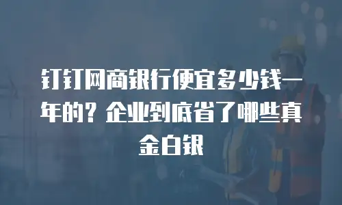 钉钉网商银行便宜多少钱一年的？企业到底省了哪些真金白银