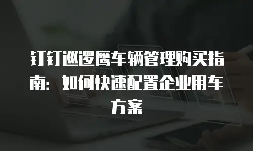 钉钉巡逻鹰车辆管理购买指南：如何快速配置企业用车方案