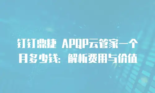 钉钉鼎捷 APQP云管家一个月多少钱：解析费用与价值