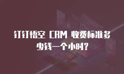 钉钉悟空 CRM 收费标准多少钱一个小时？