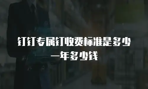 钉钉专属钉收费标准是多少一年多少钱