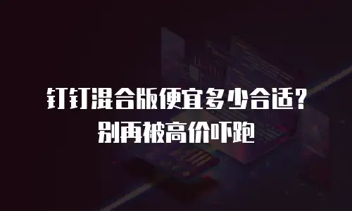钉钉混合版便宜多少合适？别再被高价吓跑
