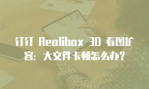 钉钉 Realibox 3D 看图扩容：大文件卡顿怎么办？