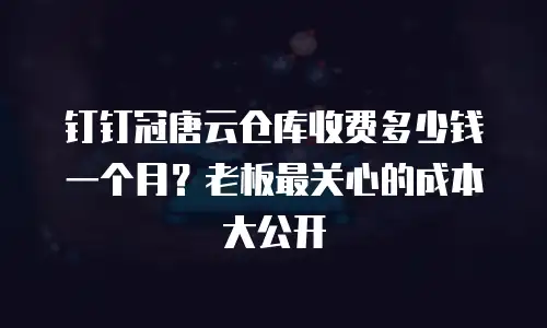 钉钉冠唐云仓库收费多少钱一个月？老板最关心的成本大公开