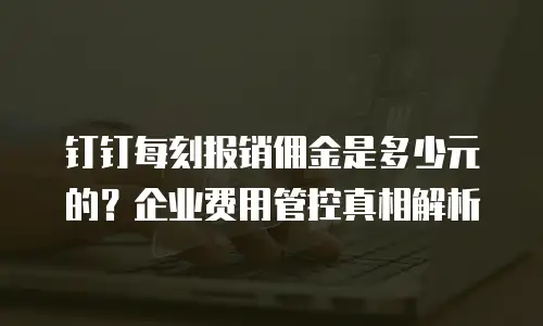 钉钉每刻报销佣金是多少元的？企业费用管控真相解析