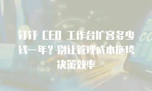 钉钉 CEO 工作台扩容多少钱一年？别让管理成本拖垮决策效率