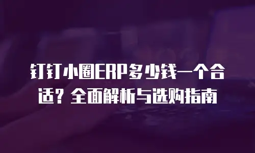 钉钉小圈ERP多少钱一个合适？全面解析与选购指南