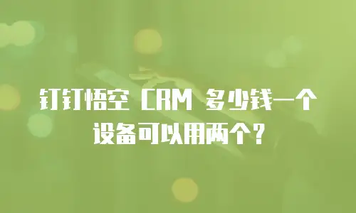 钉钉悟空 CRM 多少钱一个设备可以用两个？