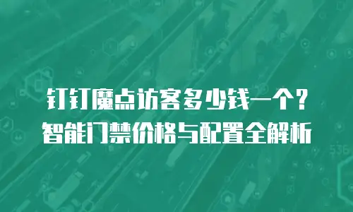 钉钉魔点访客多少钱一个？智能门禁价格与配置全解析