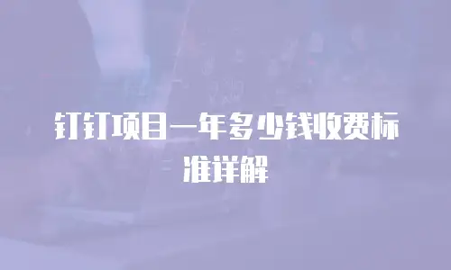 钉钉项目一年多少钱收费标准详解