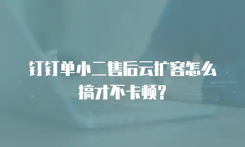 钉钉单小二售后云扩容怎么搞才不卡顿？