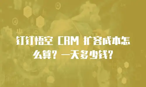 钉钉悟空 CRM 扩容成本怎么算？一天多少钱？