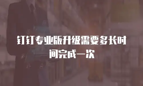 钉钉专业版升级需要多长时间完成一次