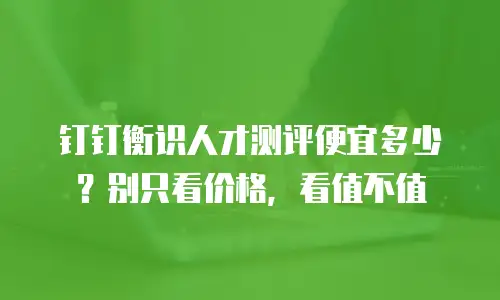 钉钉衡识人才测评便宜多少？别只看价格，看值不值