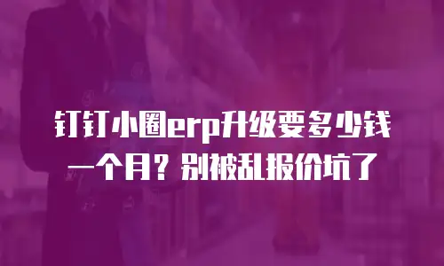 钉钉小圈erp升级要多少钱一个月？别被乱报价坑了