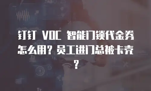钉钉 VOC 智能门锁代金券怎么用？员工进门总被卡壳？