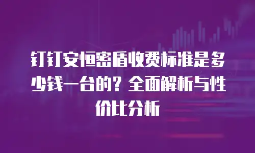 钉钉安恒密盾收费标准是多少钱一台的？全面解析与性价比分析