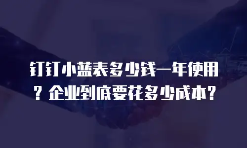 钉钉小蓝表多少钱一年使用？企业到底要花多少成本？