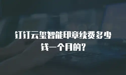 钉钉云玺智能印章续费多少钱一个月的？
