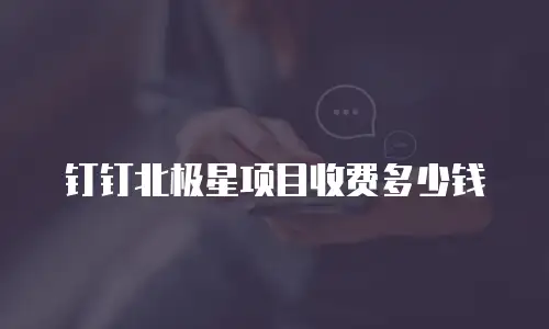 钉钉北极星项目收费多少钱