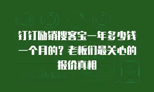 钉钉励销搜客宝一年多少钱一个月的？老板们最关心的报价真相