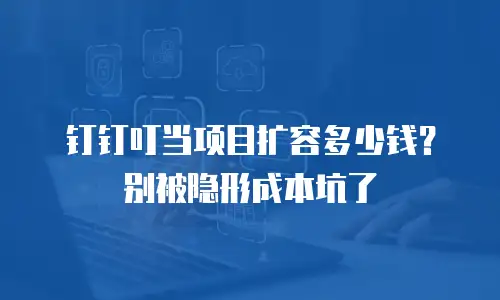钉钉叮当项目扩容多少钱？别被隐形成本坑了