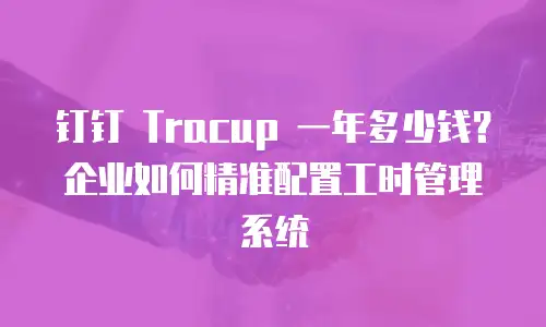 钉钉 Tracup 一年多少钱？企业如何精准配置工时管理系统
