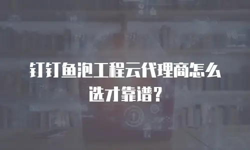 钉钉鱼泡工程云代理商怎么选才靠谱？