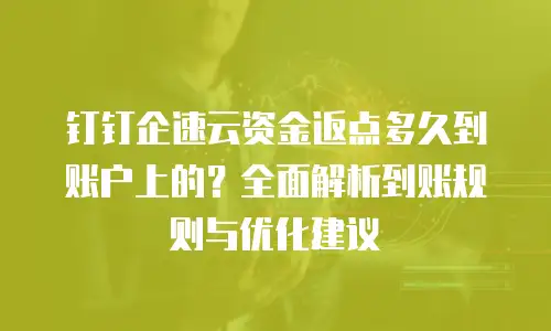 钉钉企速云资金返点多久到账户上的？全面解析到账规则与优化建议