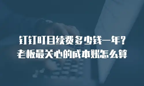 钉钉盯目续费多少钱一年？老板最关心的成本账怎么算