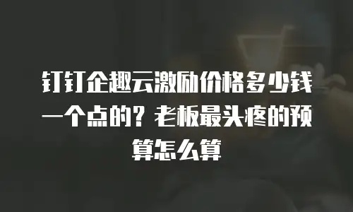 钉钉企趣云激励价格多少钱一个点的？老板最头疼的预算怎么算