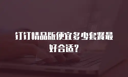 钉钉精品版便宜多少套餐最好合适？