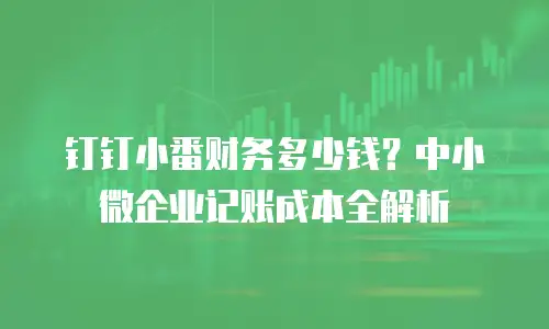 钉钉小番财务多少钱？中小微企业记账成本全解析
