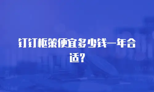 钉钉枢策便宜多少钱一年合适？
