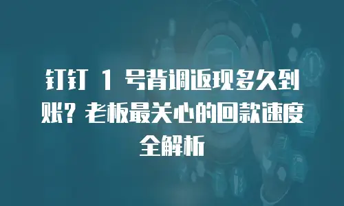 钉钉 1 号背调返现多久到账？老板最关心的回款速度全解析