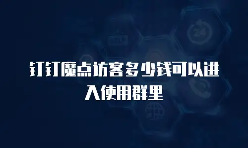 钉钉魔点访客多少钱可以进入使用群里