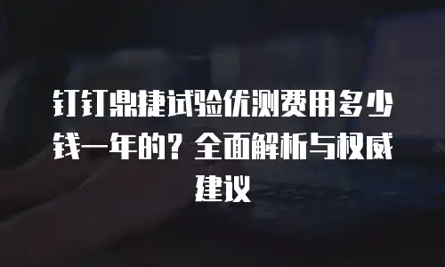钉钉鼎捷试验优测费用多少钱一年的？全面解析与权威建议