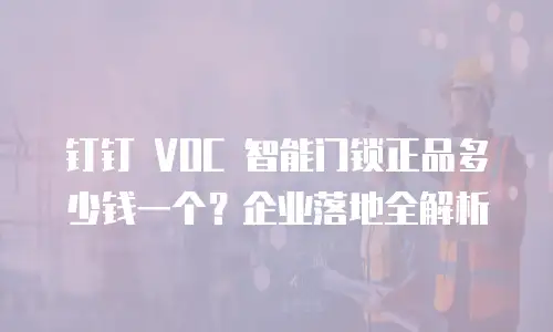 钉钉 VOC 智能门锁正品多少钱一个？企业落地全解析