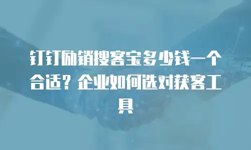 钉钉励销搜客宝多少钱一个合适？企业如何选对获客工具