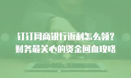 钉钉网商银行返利怎么领？财务最关心的资金回血攻略