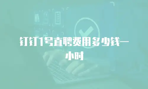 钉钉1号直聘费用多少钱一小时